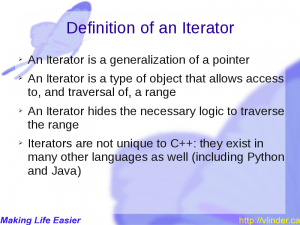Definition of Iterators