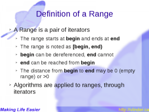 Definition or a Range