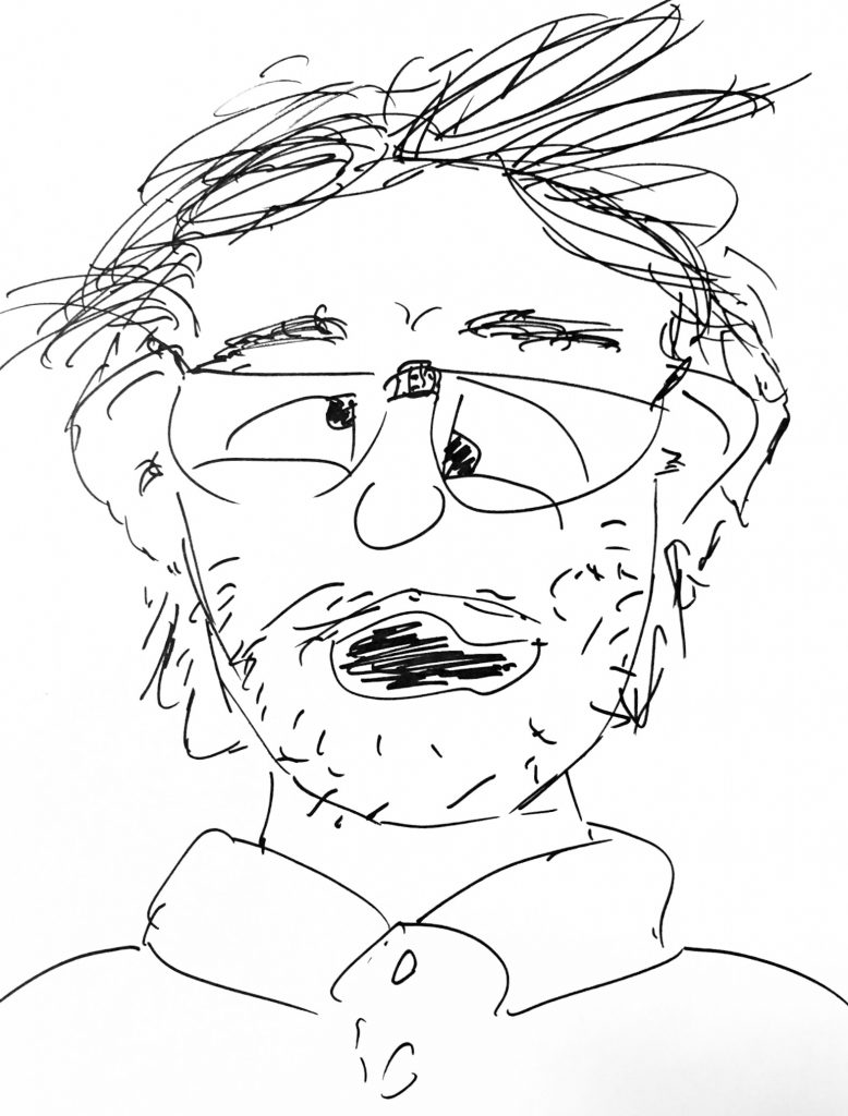 Self portrait as an inventor (cartoonish rendition